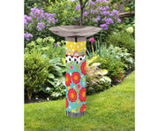 Happy Go Lucky Bird Bath Art Pole