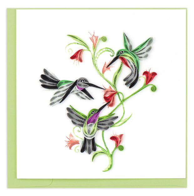 Hummingbird Trio Quilling Card