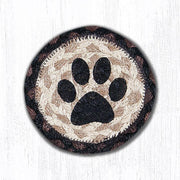 Capitol Earth Rugs Individual Printed Braided Jute 5" Coaster, Cat Paw