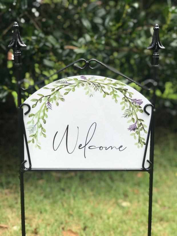 Green Twig Welcome Garden Sign