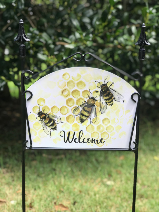 Honeybees Welcome Garden Sign
