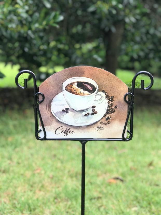 Coffee Mug Garden Sign