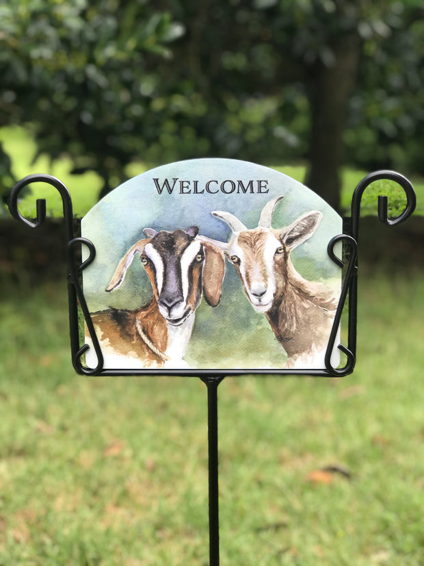 Goats Welcome Garden Sign