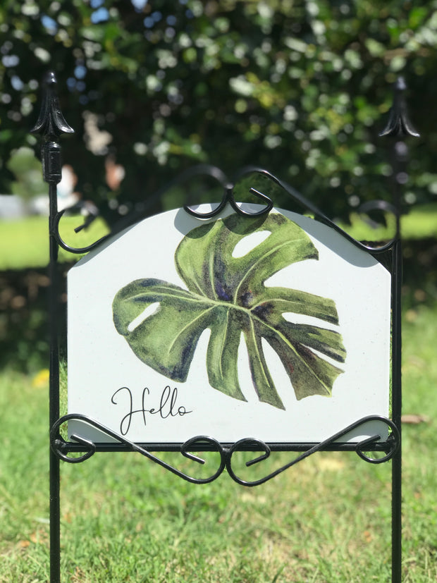 Philodendron Hello Garden Sign