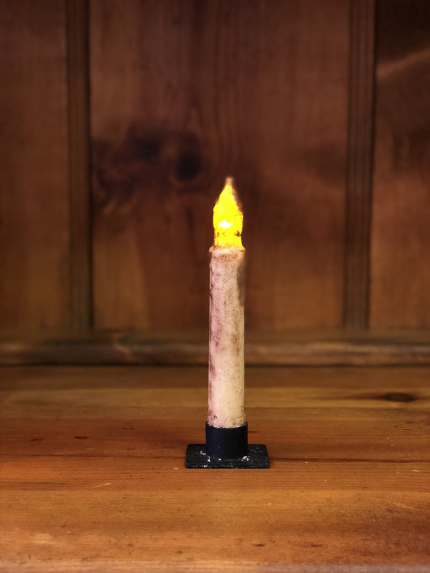 Barn Cat Mercantile 6" LED Battery Operated Timer Taper Candle, Buttermilk with Cinnamon