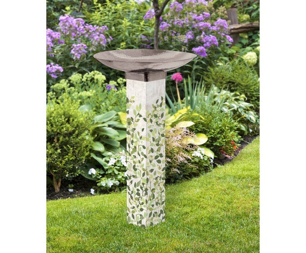 Jasmine Bird Bath Art Pole