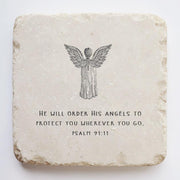 Psalm 91:11 Scripture Stone with Angel