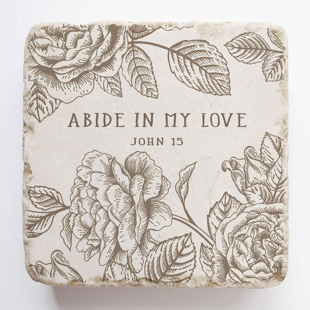 John 15 Vintage Floral Scripture Stone