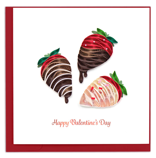 Chocolate Covered Strawberries Quilling Card