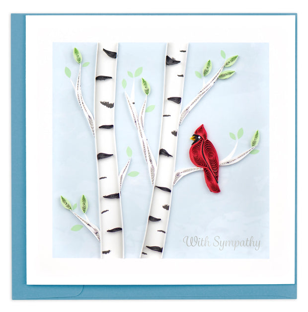 Cardinal Sympathy Quilling Card