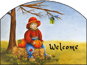 Scarecrow Straw Bale Welcome Garden Sign, Heritage Gallery