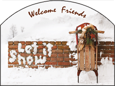 Snow Sled Welcome Friends Garden Sign, Heritage Gallery