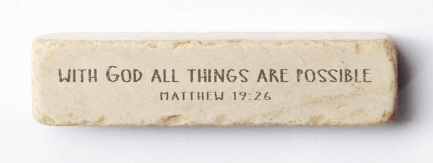 Matthew 19:26 Scripture Stone