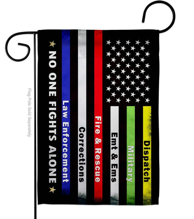No One Fights Alone Armed Forces Military Service USA Flag