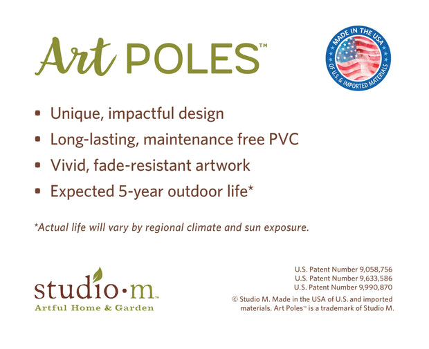 Cardinals in Birch 20" Art Pole