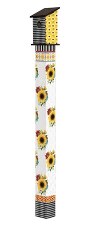 Sunflower Checks 6' Birdhouse Art Pole