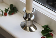LED Window Candle with Bushed Nickel Hugging Base, Set/2