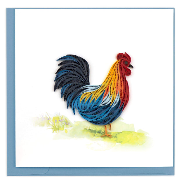 Rooster Quilling Card