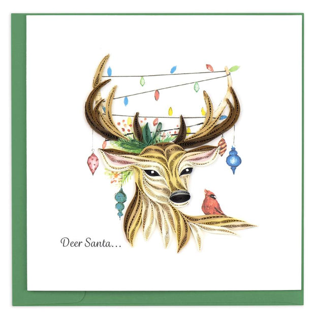 Deer Santa Quilling Card