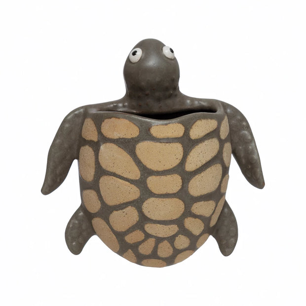 Stoneware Turtle Wall Planter-L