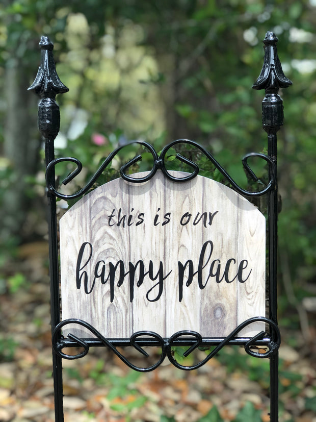Happy Place Garden Sign