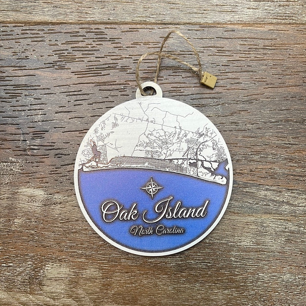 Oak Island Ornament Royal Blue