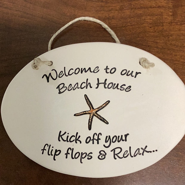 Starfish Welcome Beach Plaque