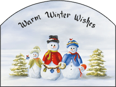 Scarf Family Snowmen Winter Wishes Garden Sign, Heritage Gallery
