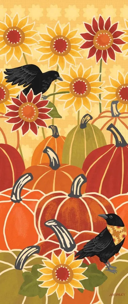 Sunflower Crows 40" Art Pole