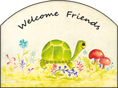 Happy Turtle Welcome Friends Garden Sign, Heritage Gallery