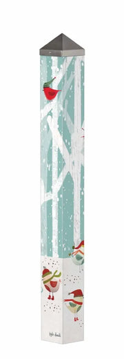 Warm Winter Birds 40" Art Pole