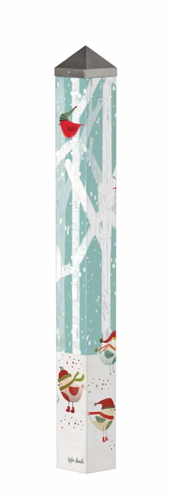 Warm Winter Birds 40" Art Pole