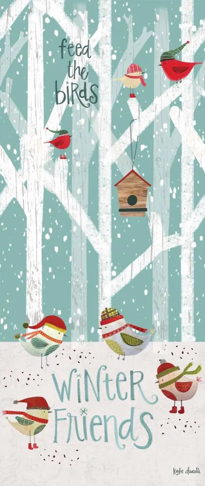 Warm Winter Birds 40" Art Pole